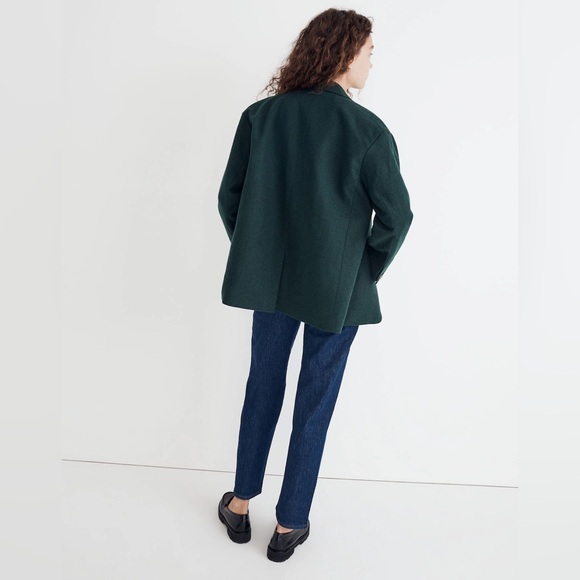 Madewell Brushed Oversized Dorset Blazer Green Wool Blend Coat Jacket 1X - Picture 6 of 14
